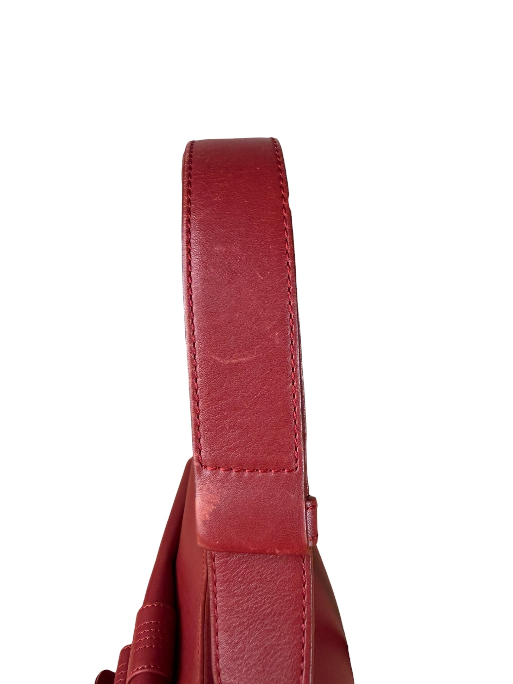 Loewe Vintage Red Leather Shoulder Bag