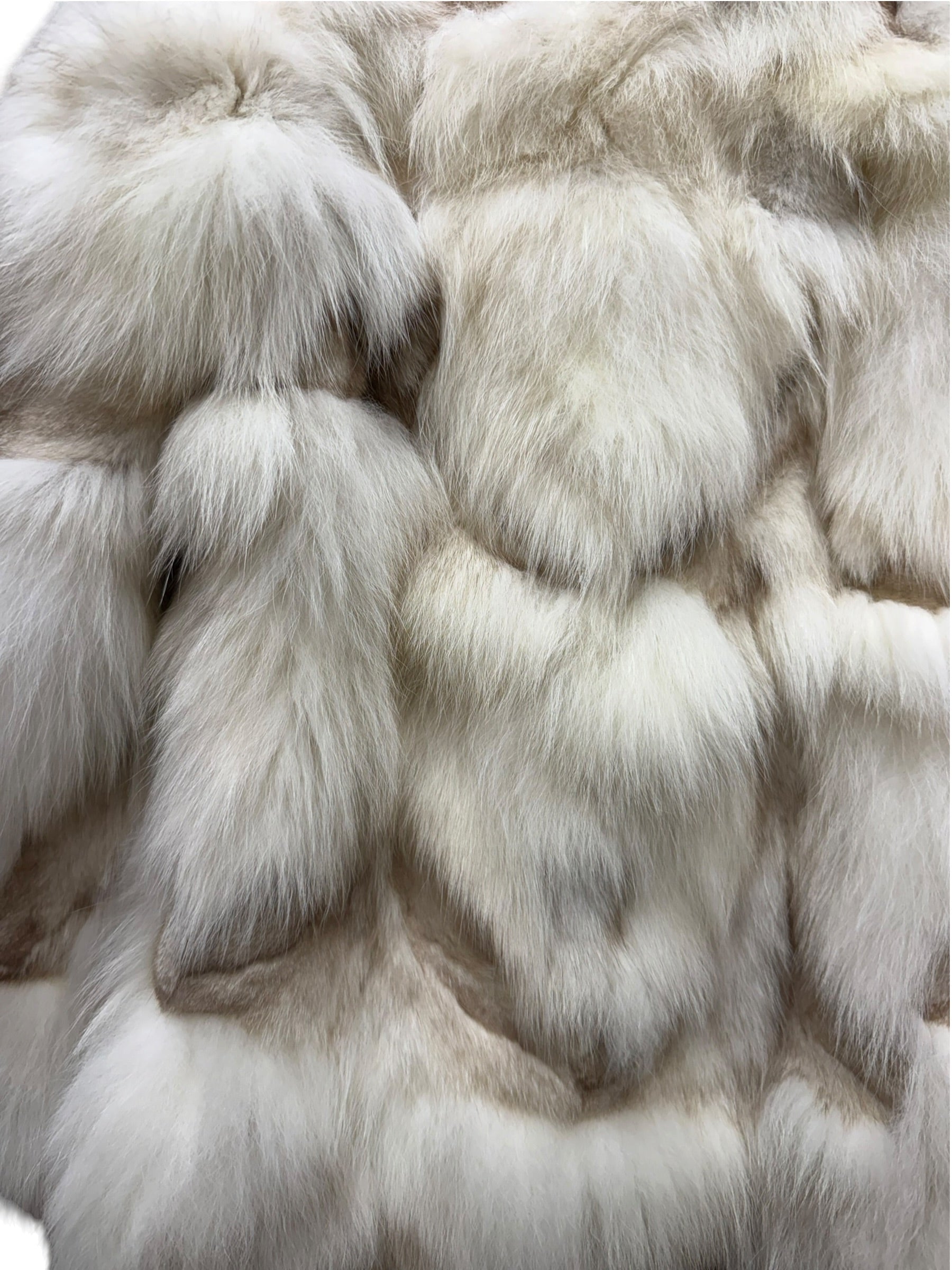Vintage Peach John Light Ivory Tones Satin Lining Fur Coat