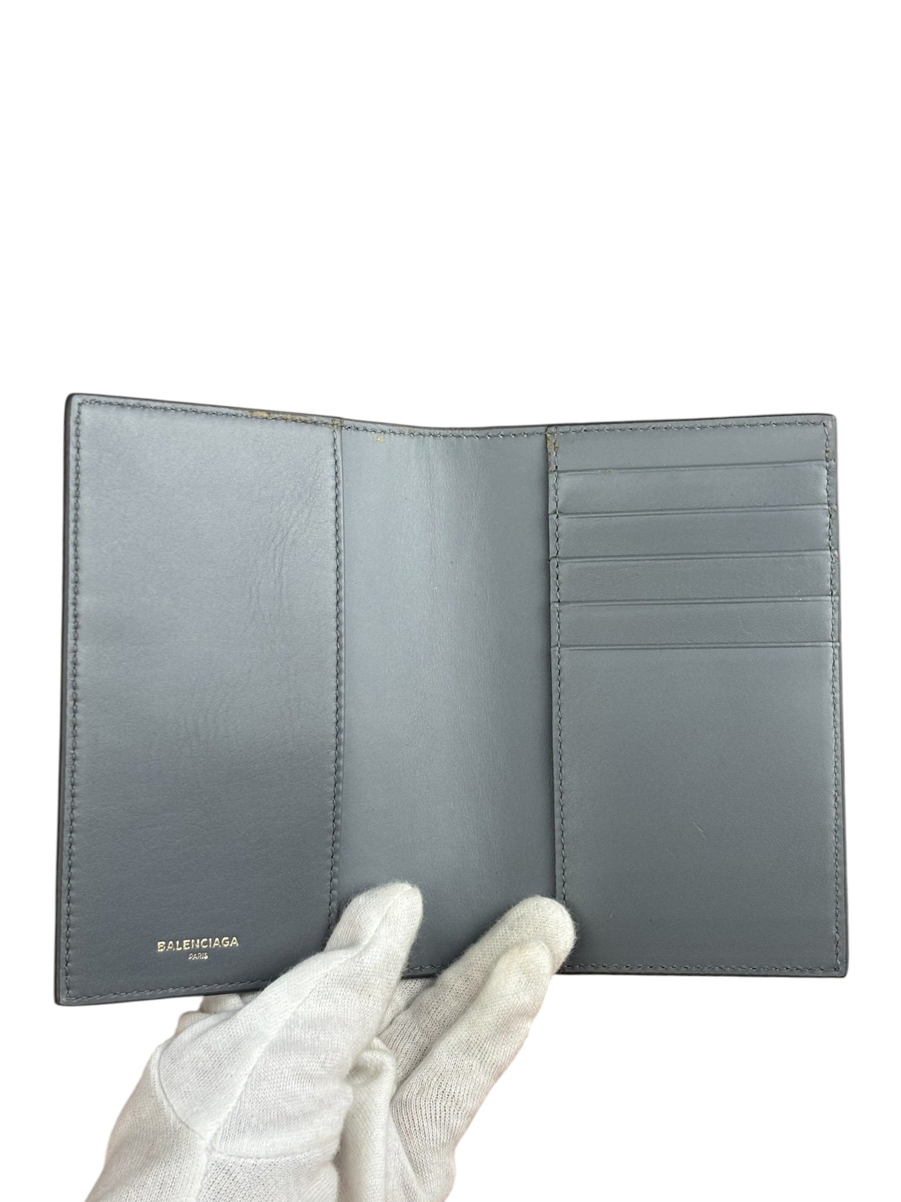 Balenciaga Grey Leather Passport Holder