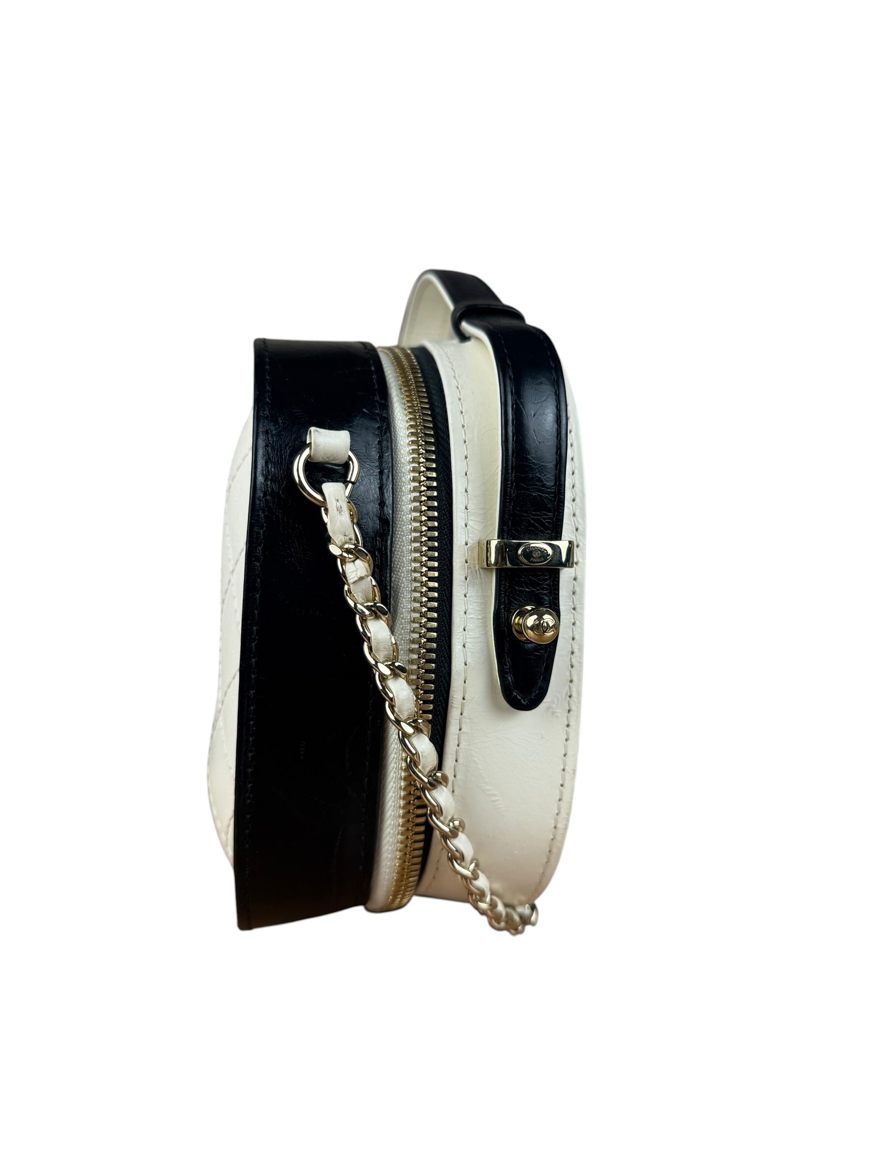 Chanel White/Black Quilted Leather 2Way Vanity Bag 2019
