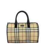Burberry Leather Trim House Check Small Speedy Handbag