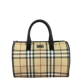 Burberry Leather Trim House Check Small Speedy Handbag
