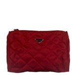 Prada Vintage Red Quilted Nylon Pouch MV599