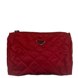 Prada Vintage Red Quilted Nylon Pouch MV599