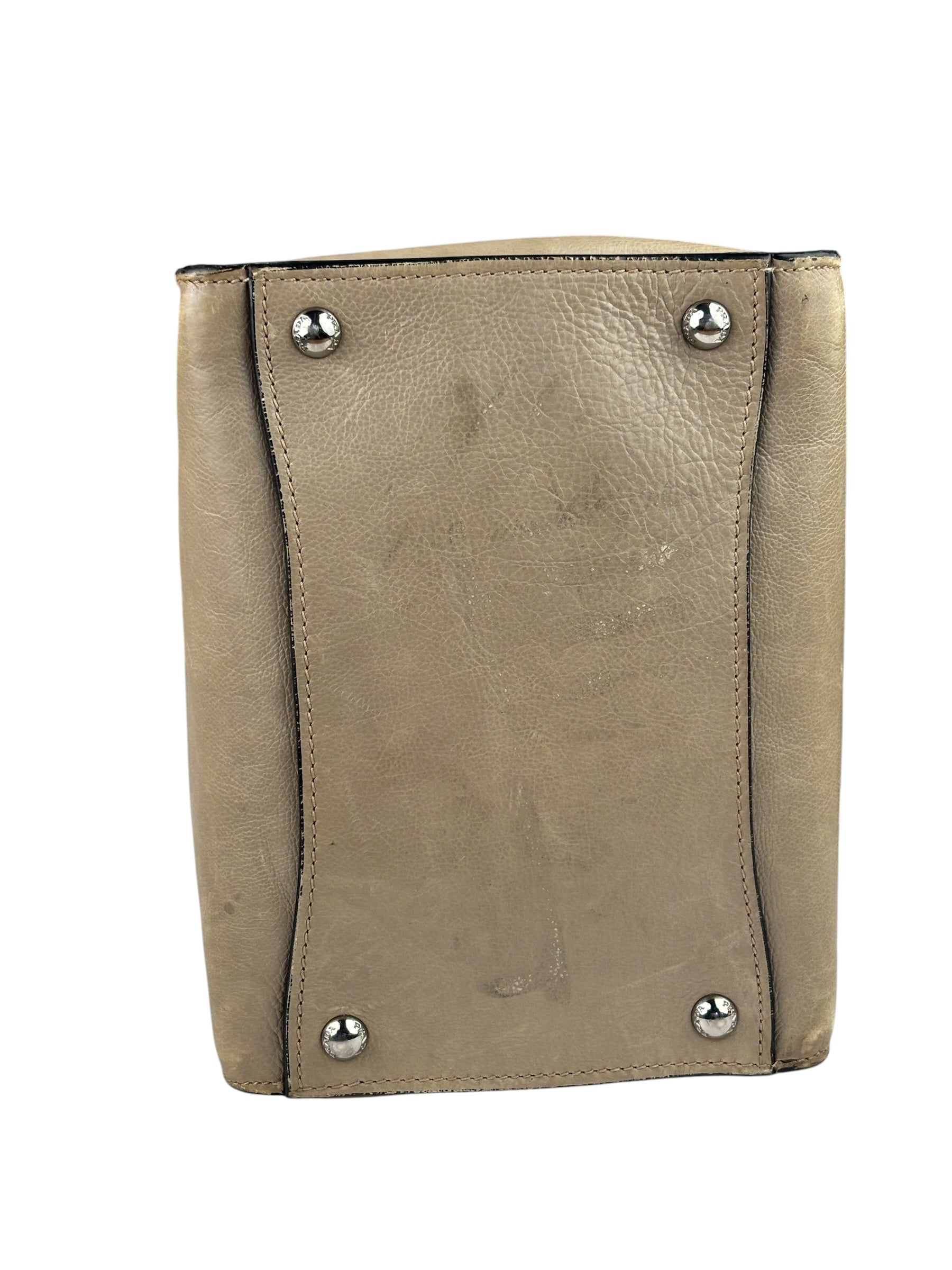 Prada Beige Glace Calf Twin Tote