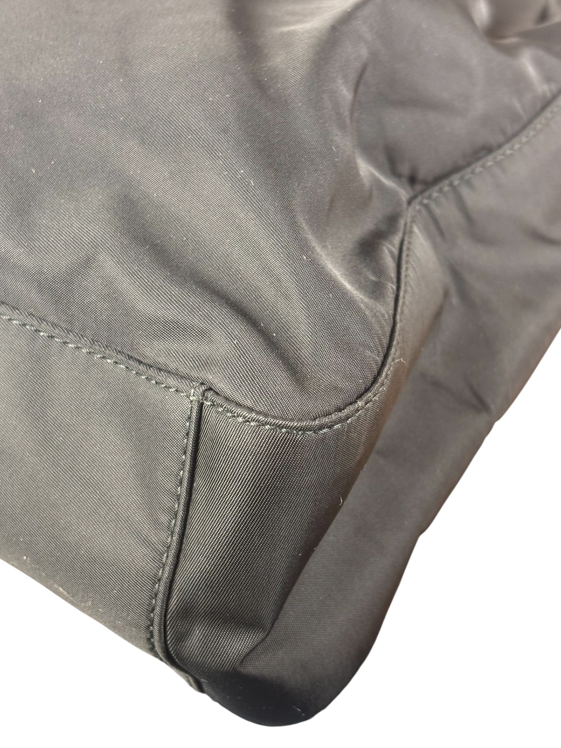 Prada Vintage Black Nylon Hobo Shoulder Bag