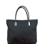 Gucci Vintage Black Nylon Leather Trim Tote Bag