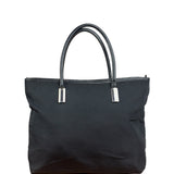 Gucci Vintage Black Nylon Leather Trim Tote Bag