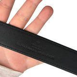 Gucci Black Monogram GG Buckle Belt