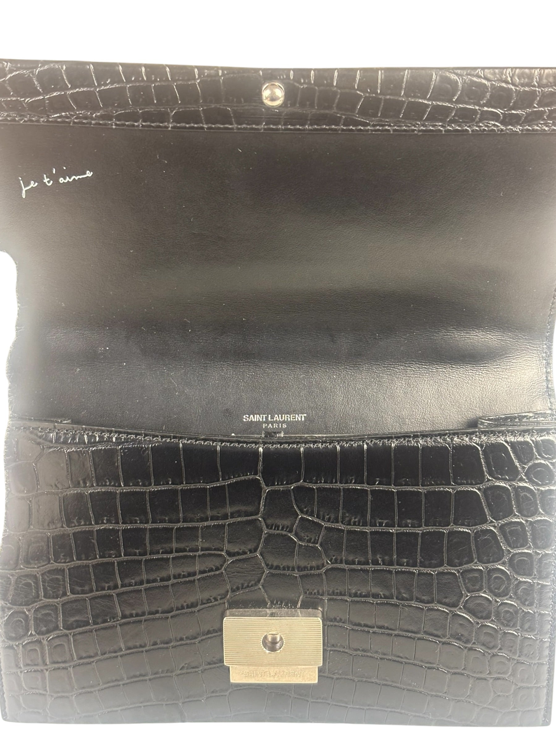 Saint Laurent Black Embossed Babylon Cross Body