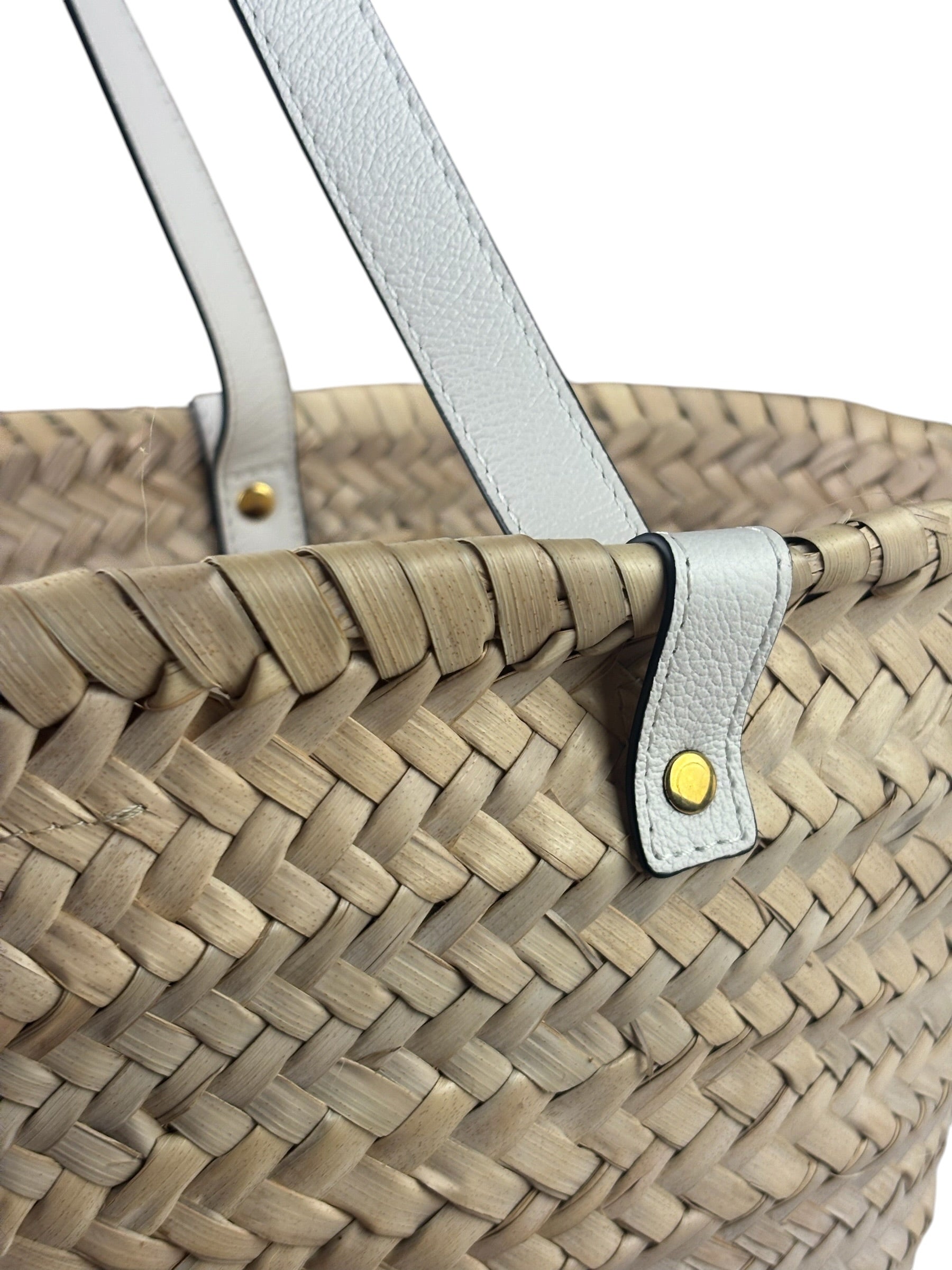 Versace Leather Trim Basket Bag