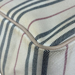 Burberry Multi-Color Leather Trim Striped Canvas Tote Bag