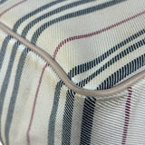 Burberry Multi-Color Leather Trim Striped Canvas Tote Bag