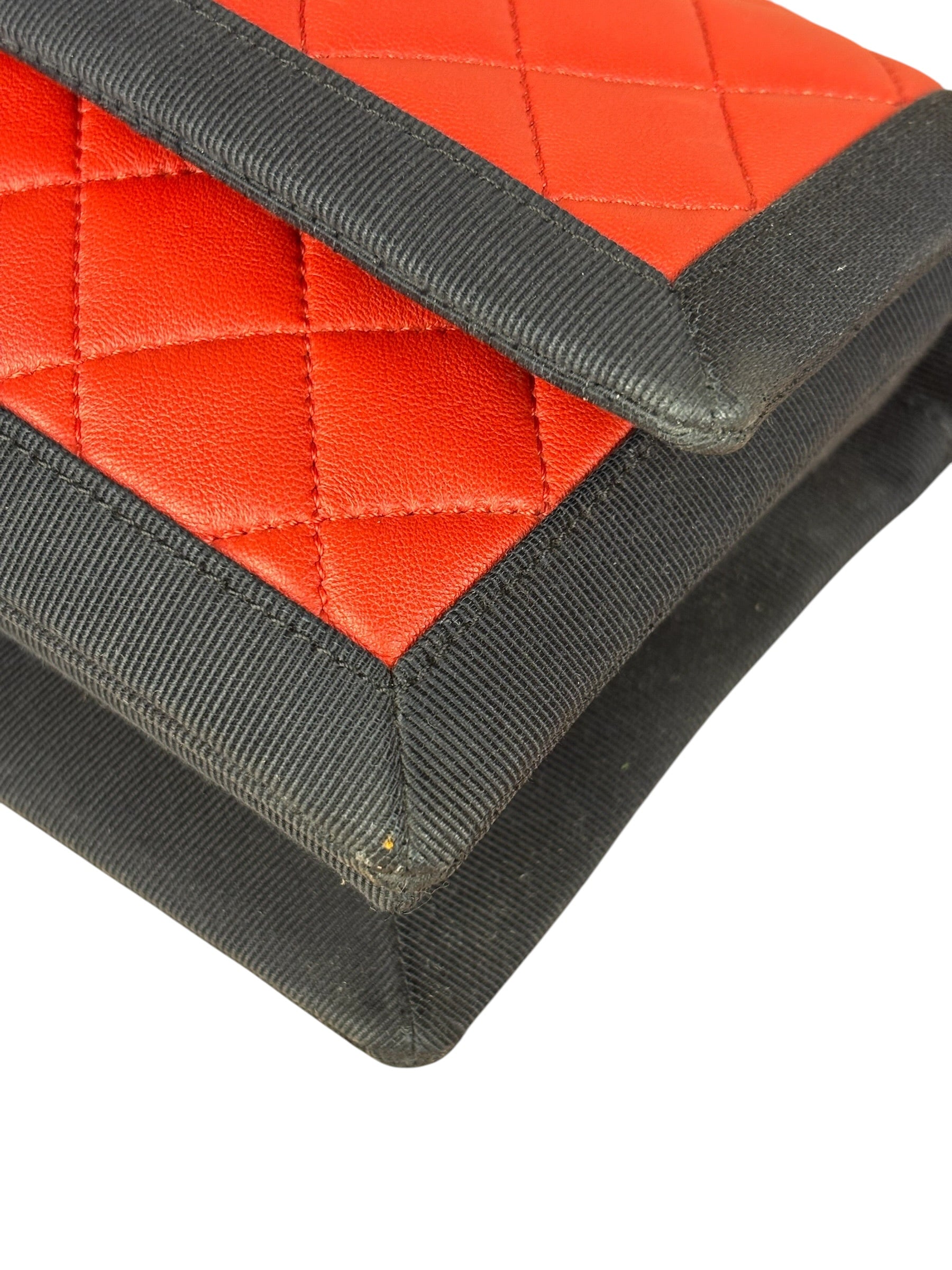 Chanel Red/Blue Grosgrain Ribbon Trim Shoulder Bag-1987