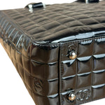 Chanel Black Patent Chocolate Bar Tote Bag 2002