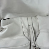 Gucci White Leather Bamboo Jungle Shoulder Bag