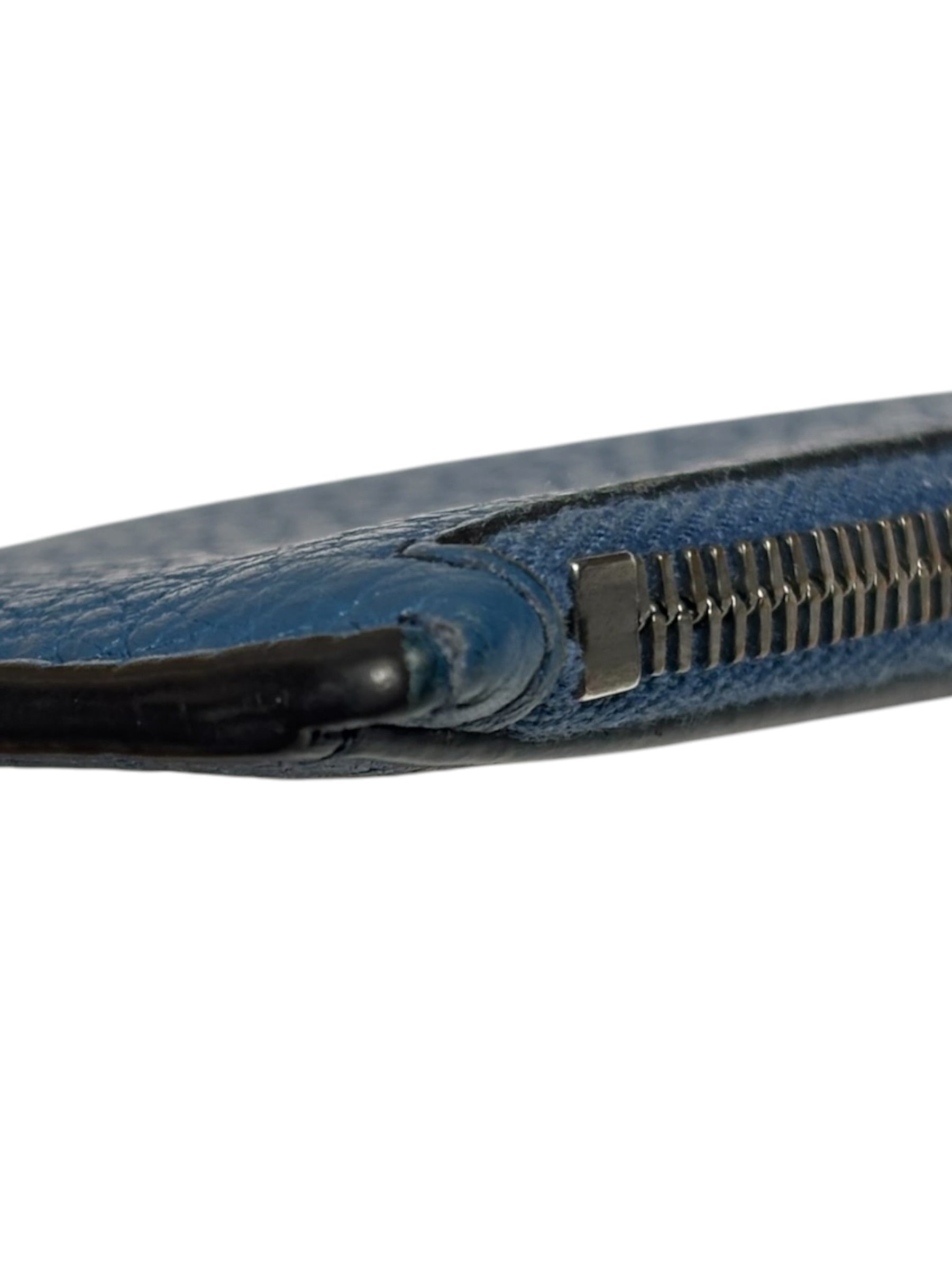 Salvatore Ferragamo Navy Calfskin Coin/Card Holder