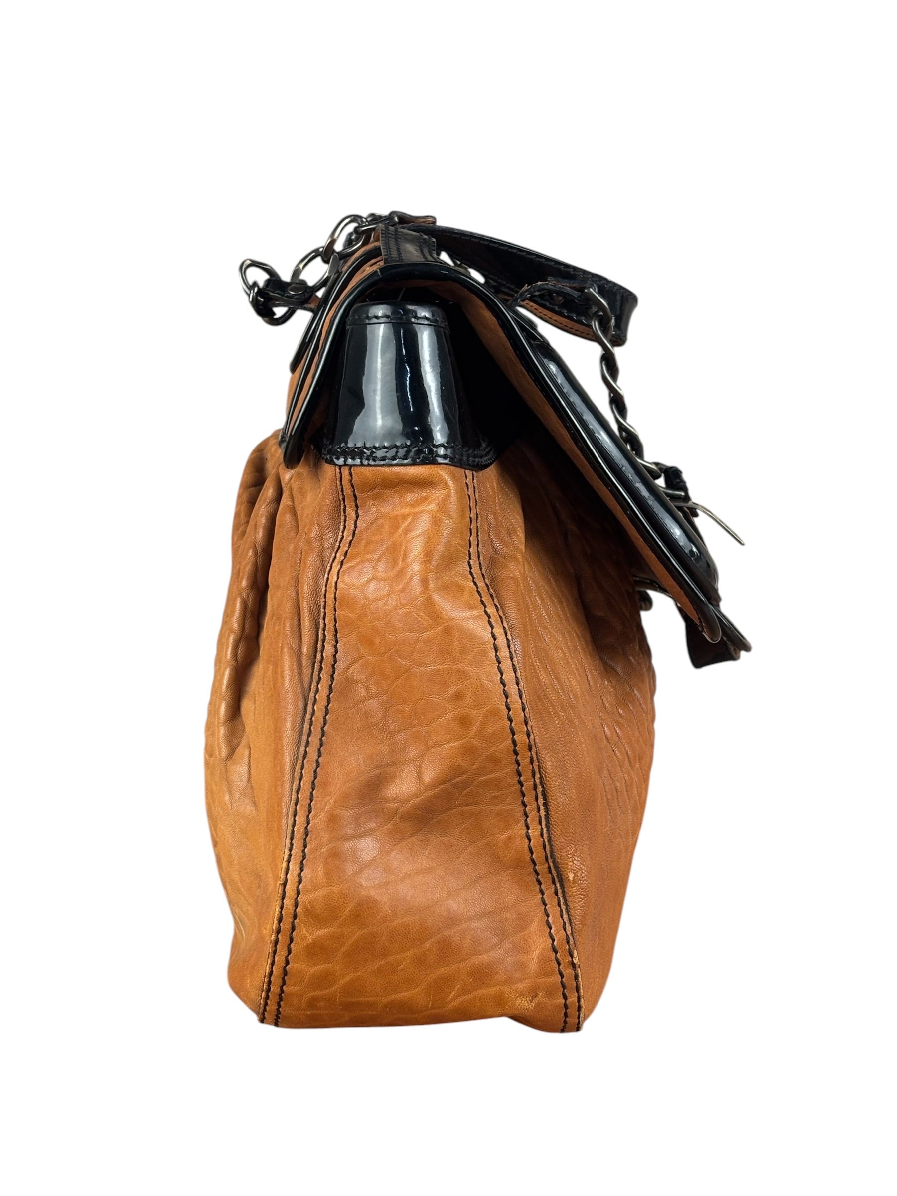 Fendi Vintage Brown/Black Leather B Shoulder Bag