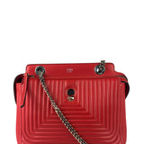Fendi Vintage Red Calfskin Potcom Click Small Shoulder Bag