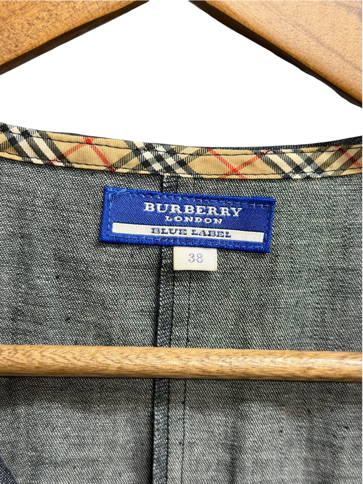 Burberry London Sleeveless Denim Ruffle Wrap Dress