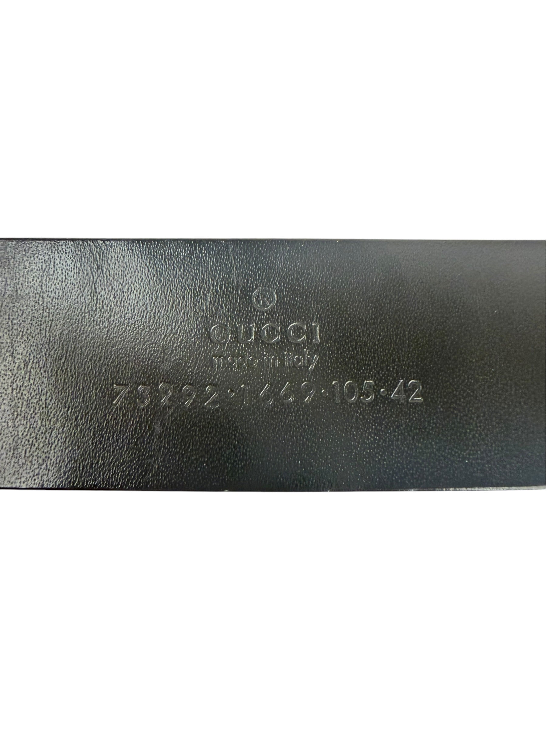 Gucci Black Leather G-Logo Buckle  Belt
