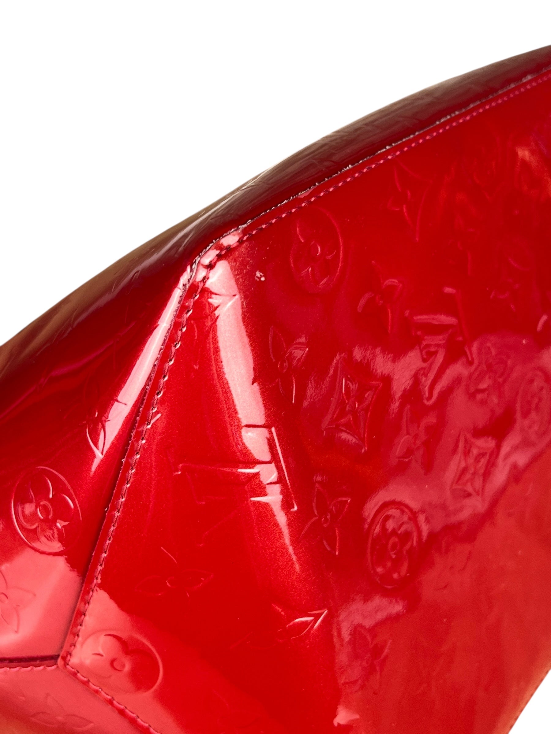 Louis Vuitton Red Monogram Vernis Bellevue Handbag