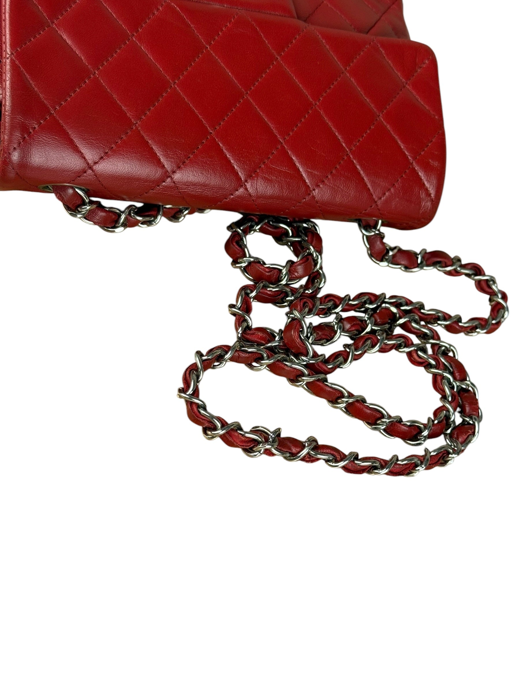 Chanel Red Quilted Leather Classic Mini Flap Bag 2012
