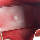 Hermes Rouge Clemence Leather Lindy 34