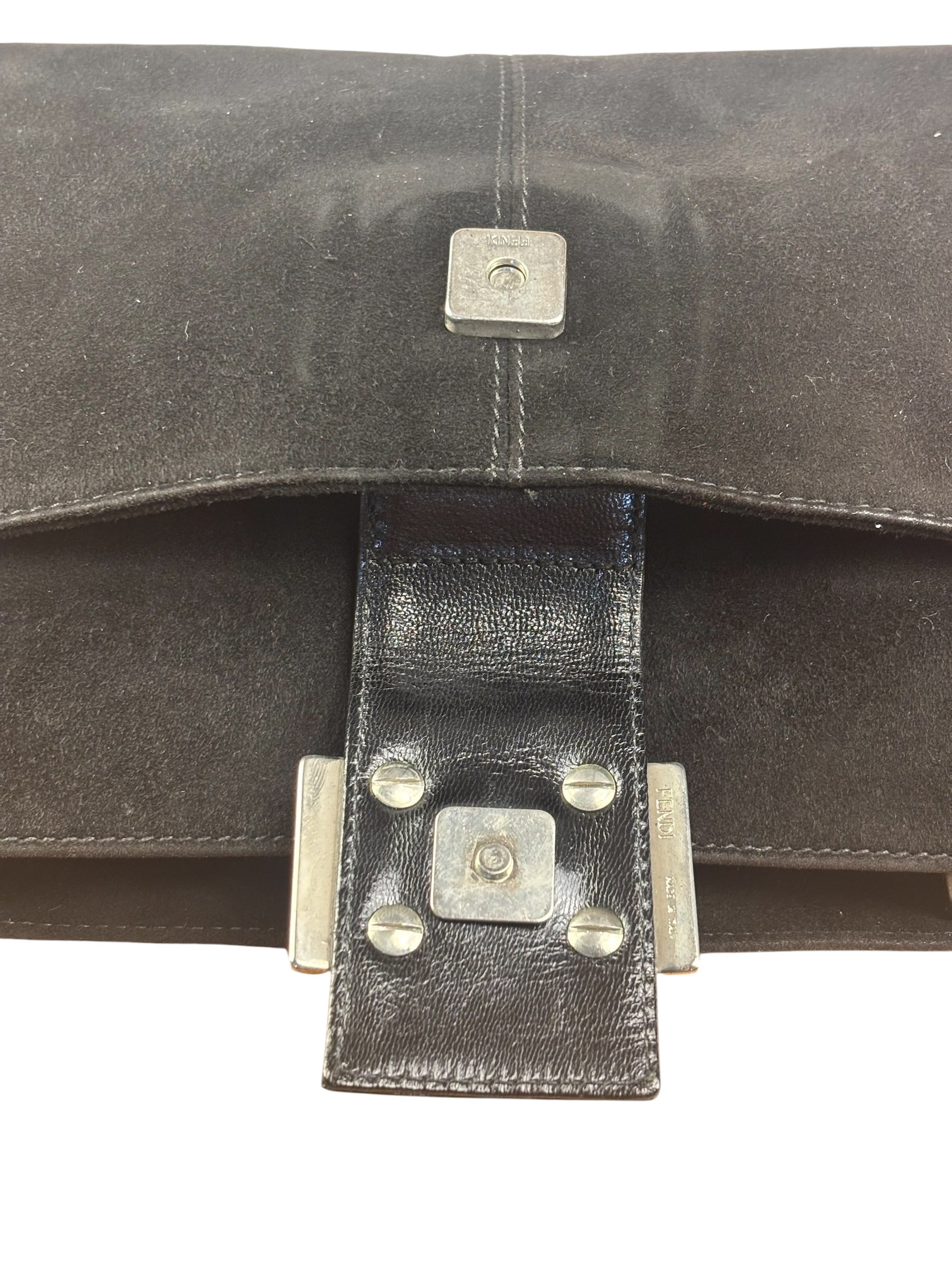 Fendi Vintage Black Mamma Baguette Shoulder Bag
