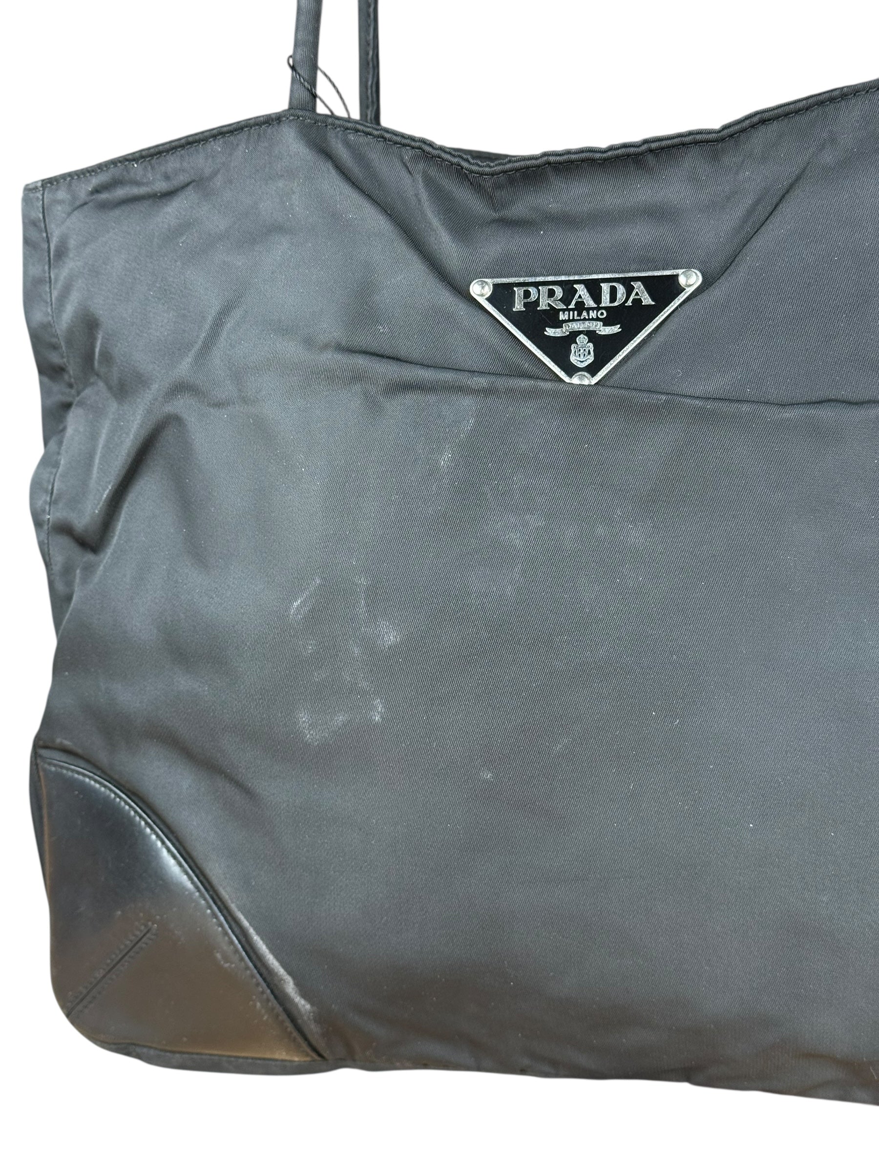 Prada Nylon & Leather Zip Tote