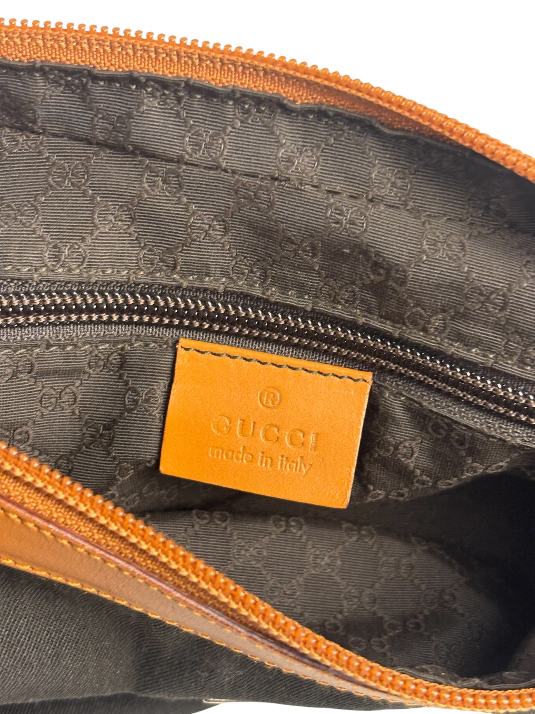 Gucci Vintage Brown Leather Lined Hobo Shoulder Bag