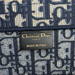 Christian Dior Navy Ecru Oblique Small Book Tote