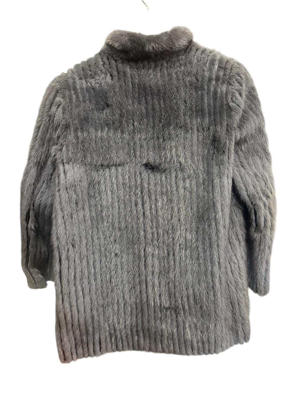 Vintage Dark Grey Mink Striped Fur Coat