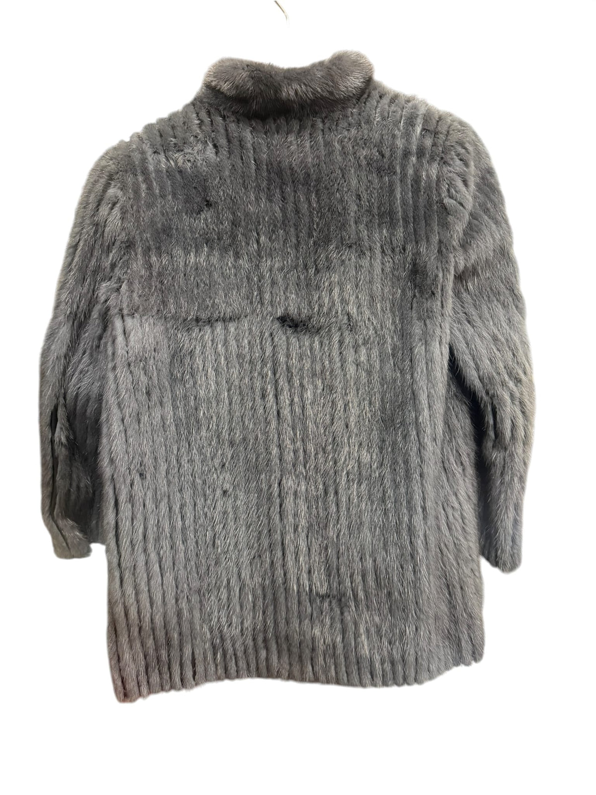 Vintage Dark Grey Mink Striped Fur Coat