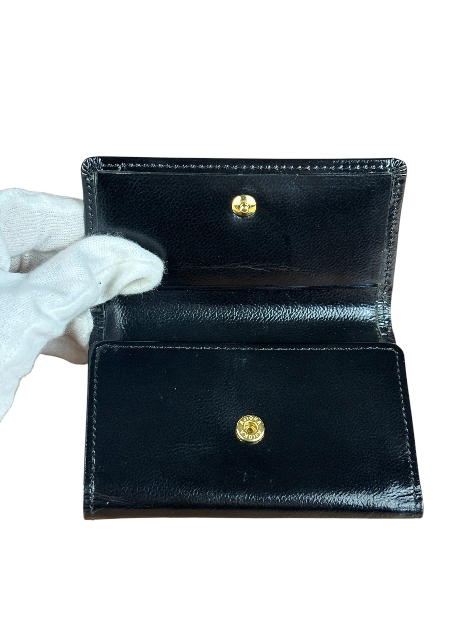 YSL Vintage Black Leather Trifold 5 Ring Key Case/Wallet