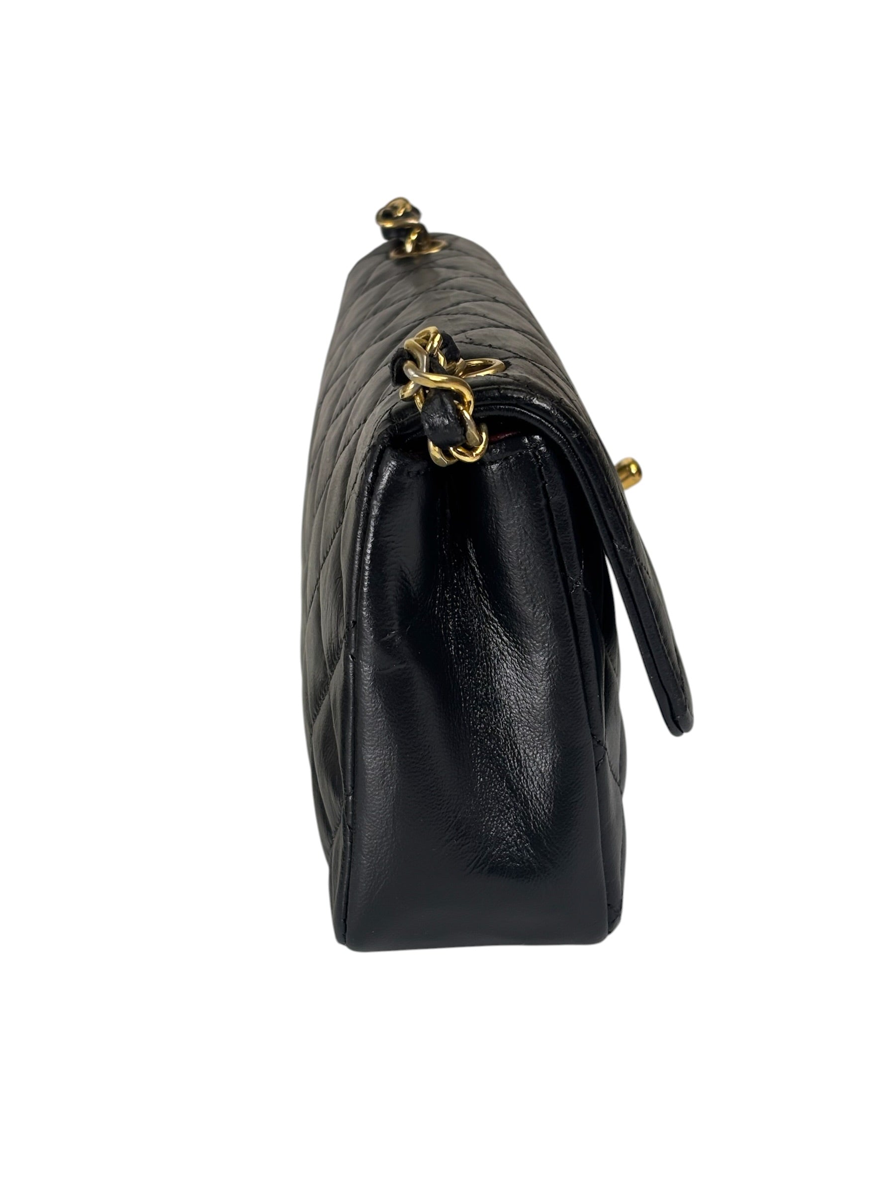 Chanel Black Quilted Leather Flap Bag 1989