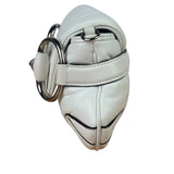 Gucci White Leather Horsebit Shoulder Bag