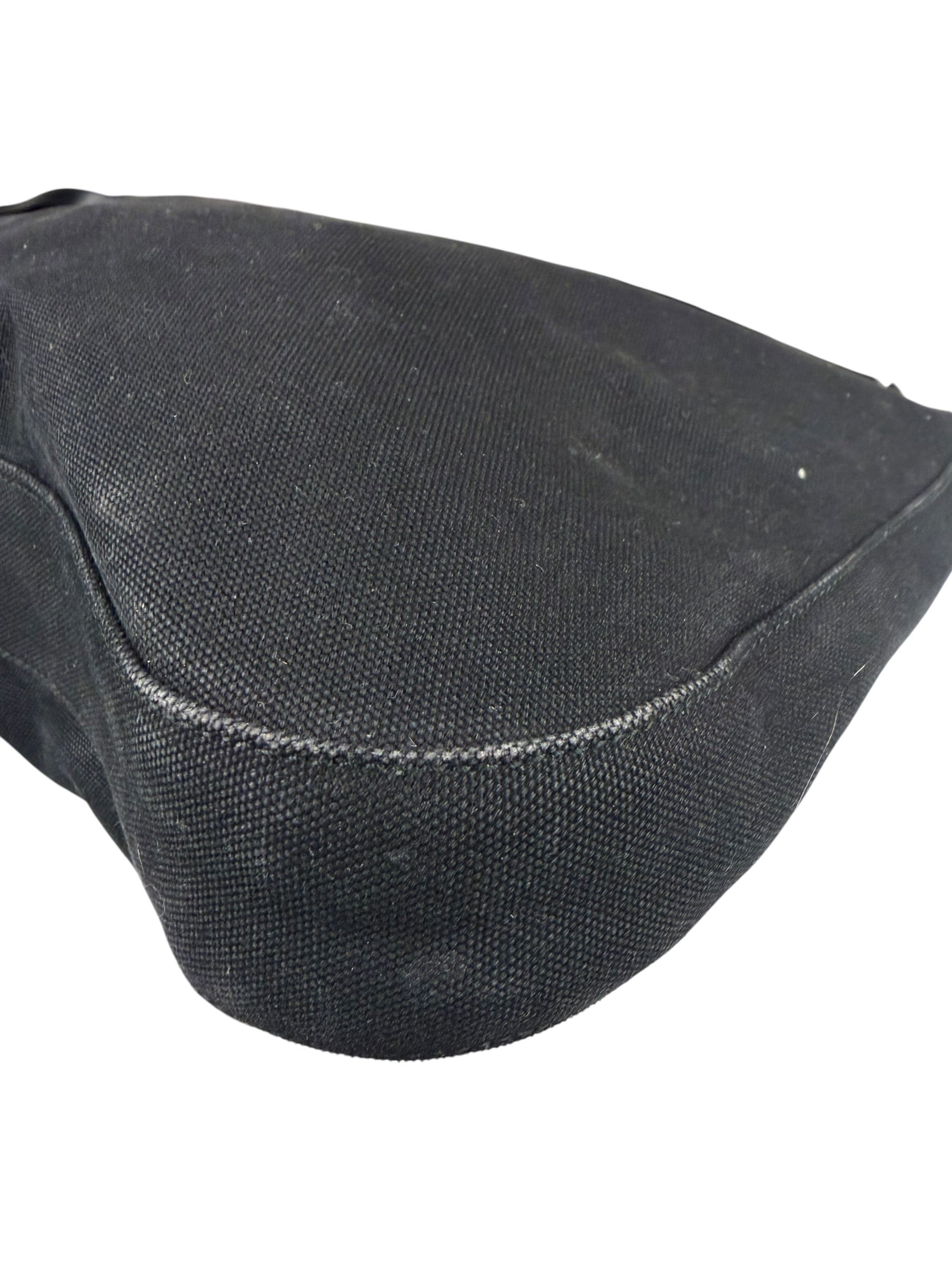 Prada Vintage Black Canvas Shoulder Bag