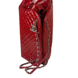 Chanel Red Patent Quilted Leather Large Just Mademoiselle Bowling Bag
