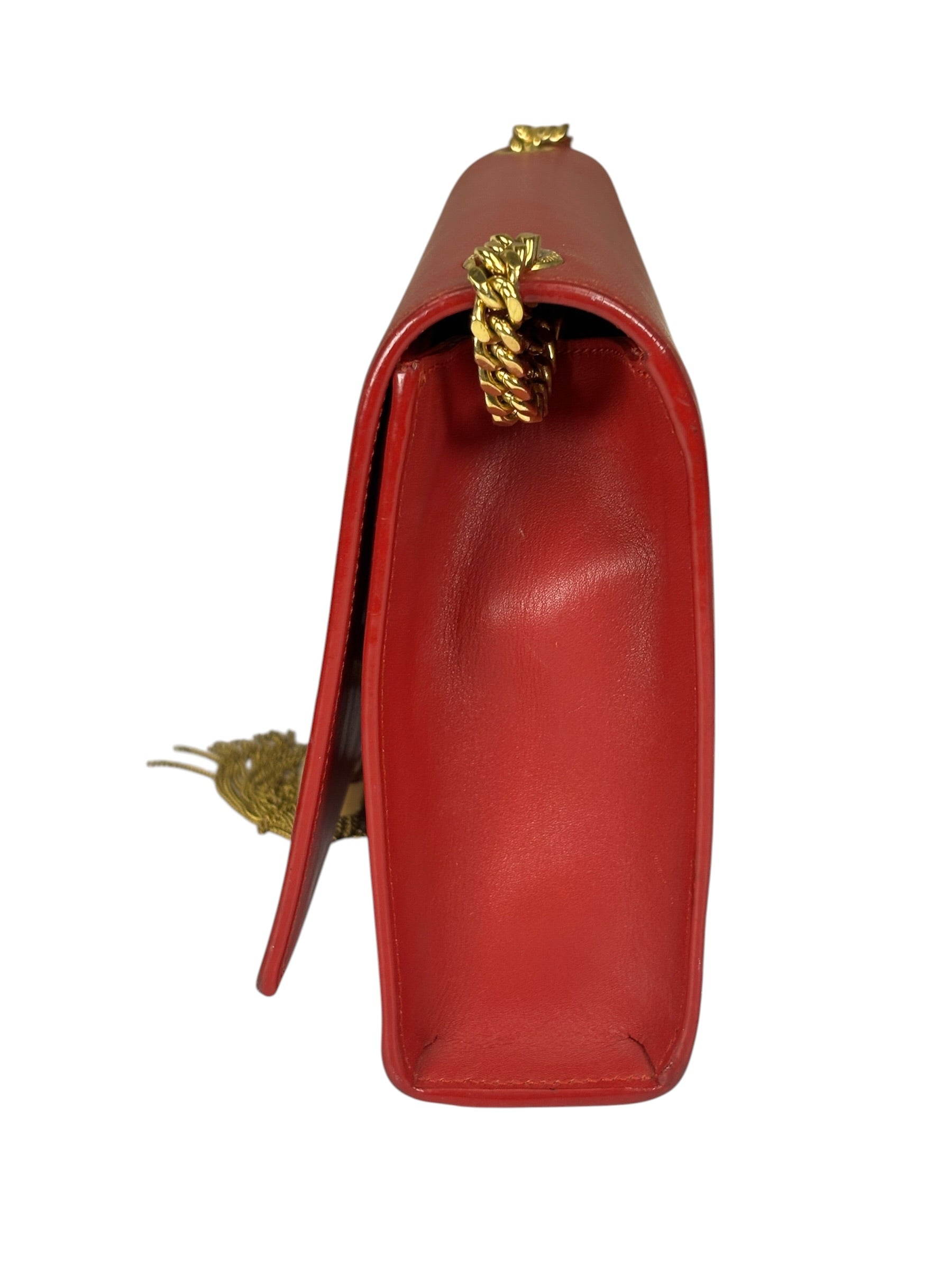 Yves Saint Laurent Red Leather Medium Kate Shoulder Bag