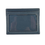 Coach Blue Quilted Regenerative Cotton Denim Trim/Leather Slim ID Card Case