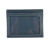 Coach Blue Quilted Regenerative Cotton Denim Trim/Leather Slim ID Card Case