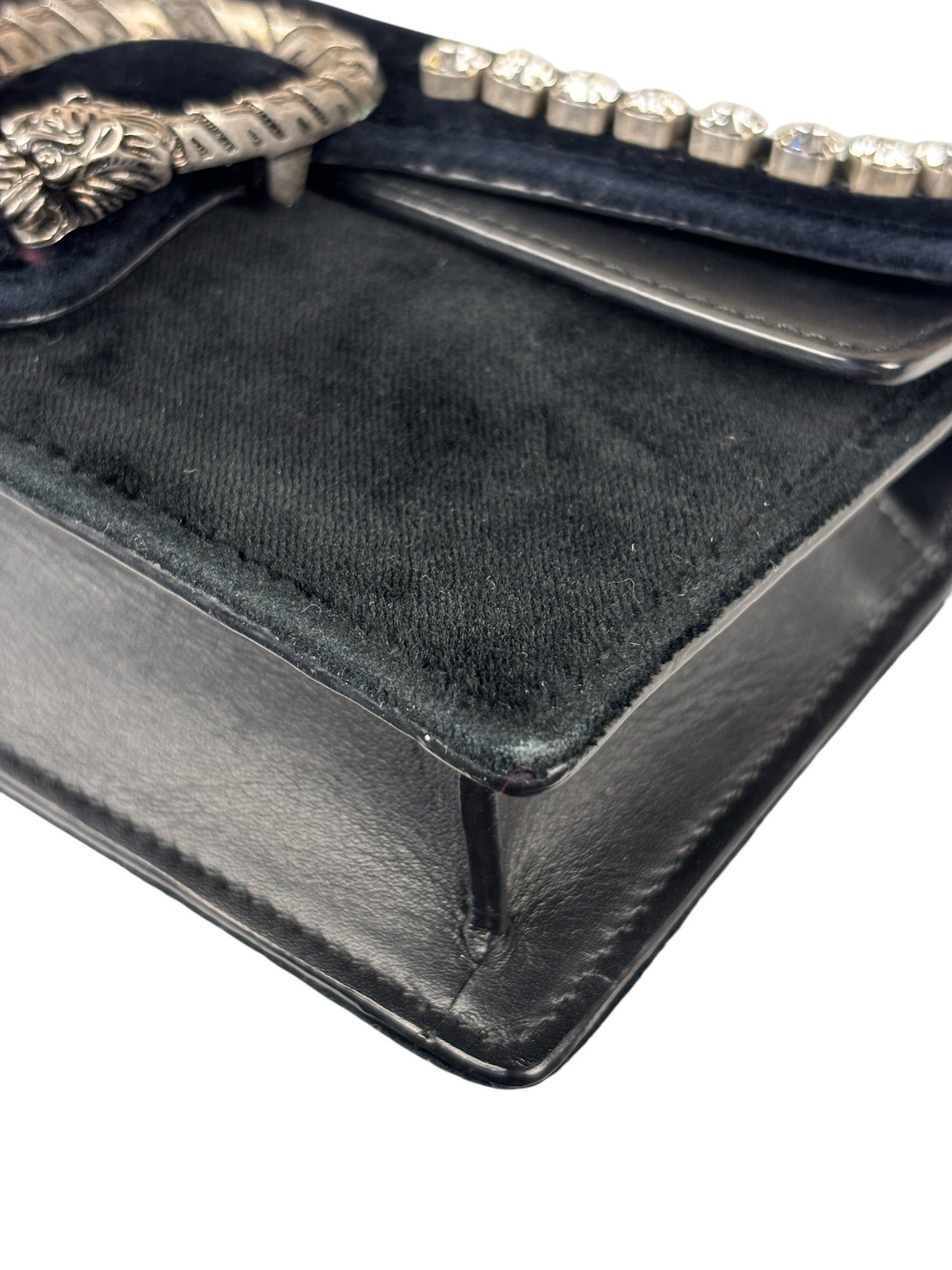 Gucci Mini Velvet Black Rhinestone Dionysus Crossbody