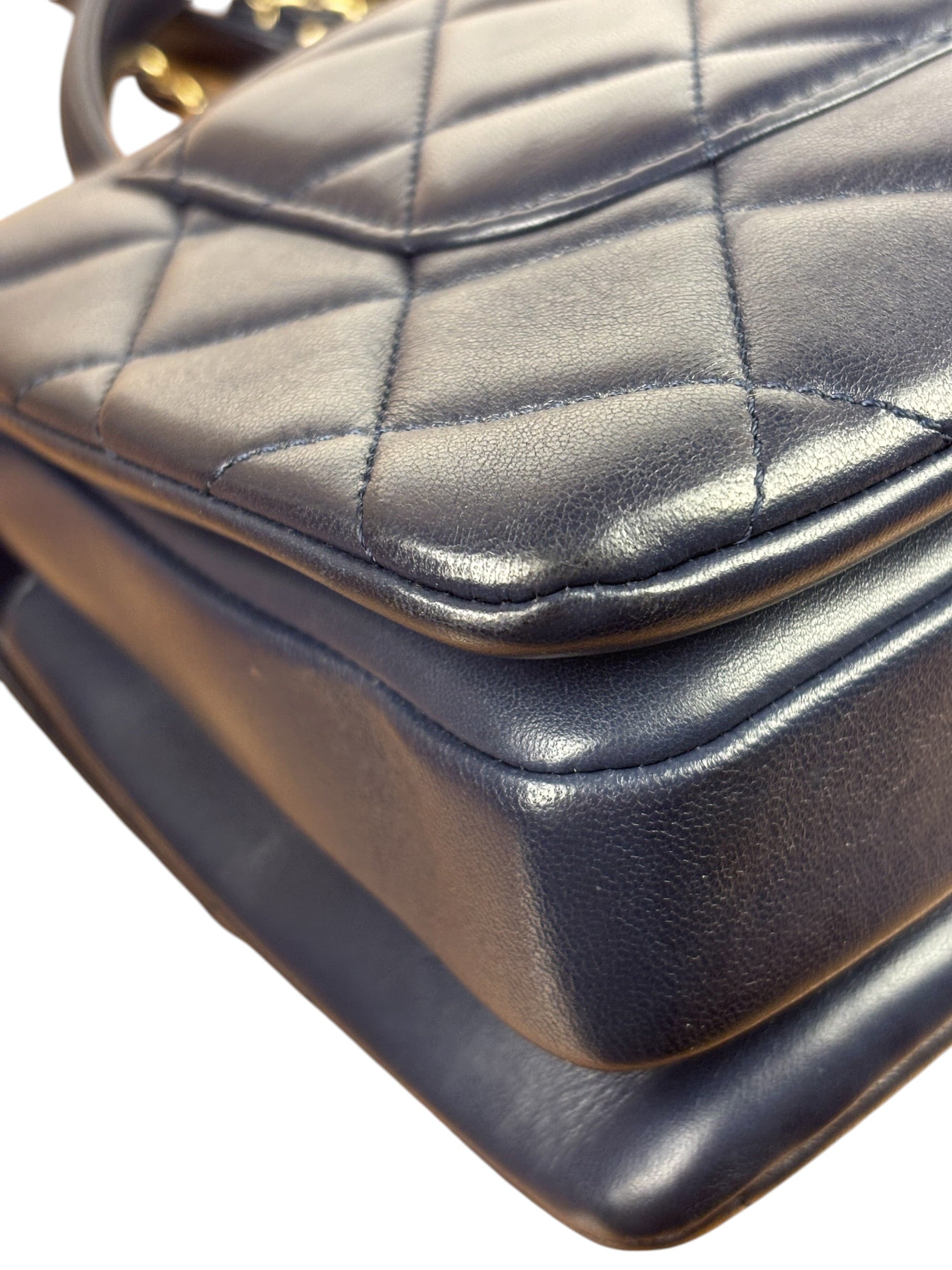 Chanel Navy Quilted Lambskin Small Trendy Flap Bag