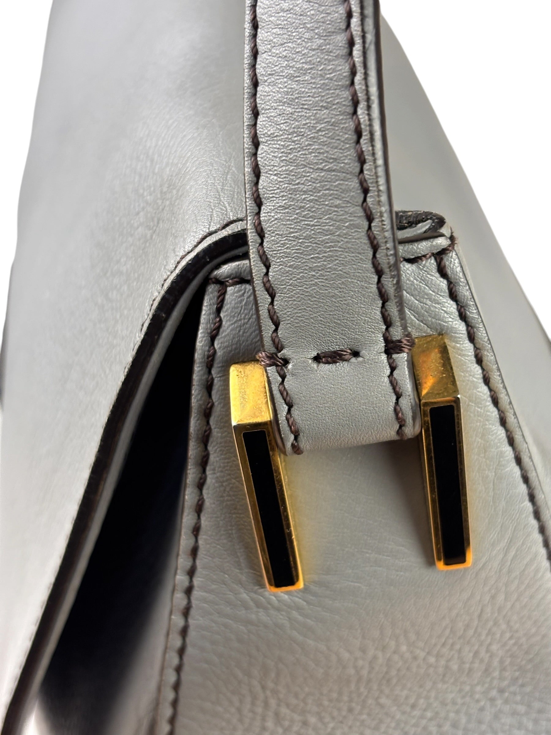 Fendi Grey Leather Flap Bag