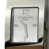 Dior Silver Dial Black Leather Strap D78-100