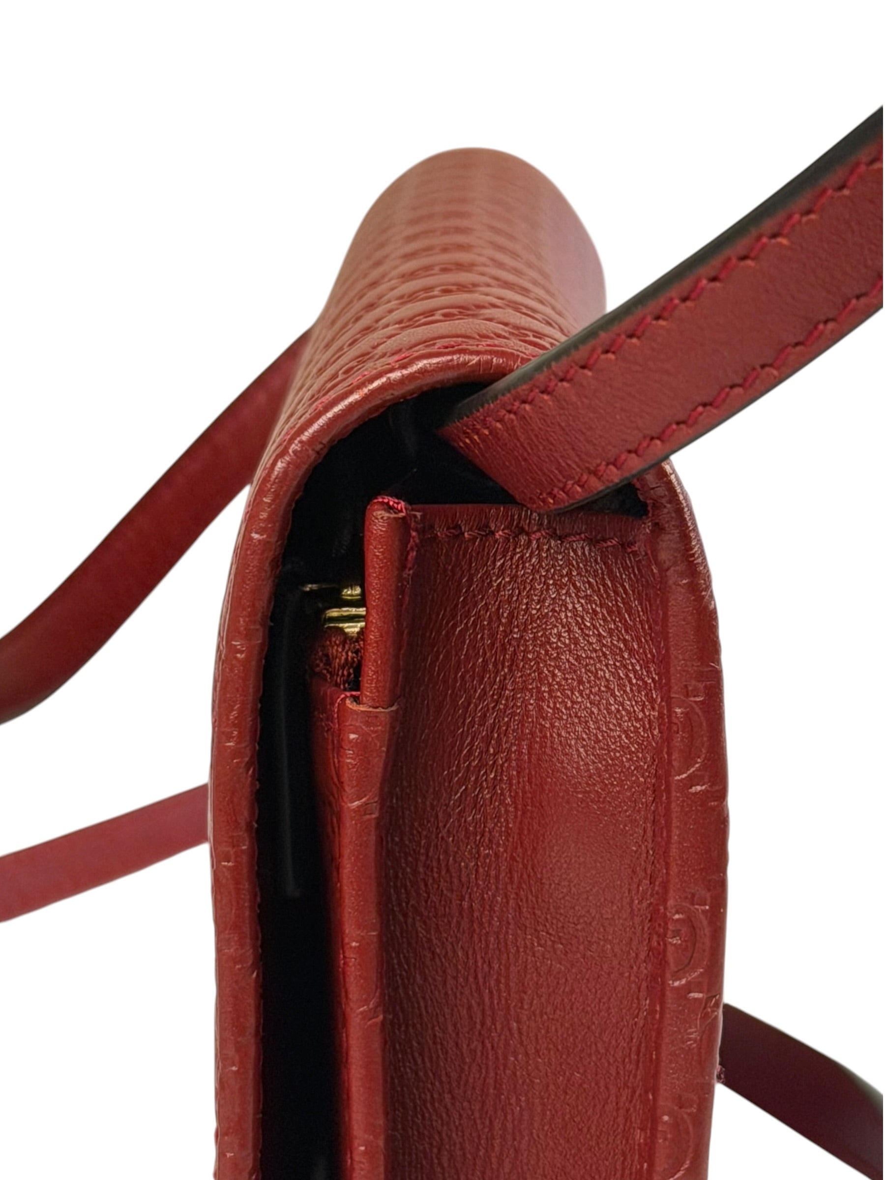 Gucci Red Micro GG Leather Crossbody Wallet