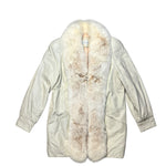 Modéle Chombert Leather Fur Lined Coat Ivory