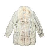 Modéle Chombert Leather Fur Lined Coat Ivory