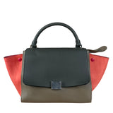 Celine Tricolor Trapeze Pebbled Leather Hand Bag